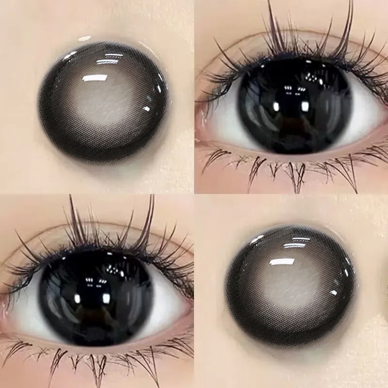 高光黑色美瞳年抛半年抛大小直径正装官网旗舰店HC近视隐形眼镜TN