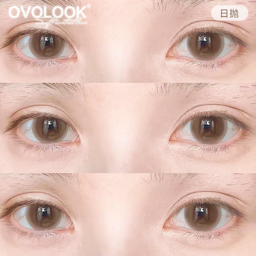 OVOLOOK棕色日抛美瞳10片近视无锁边大小直径隐形眼镜官方正品2XX