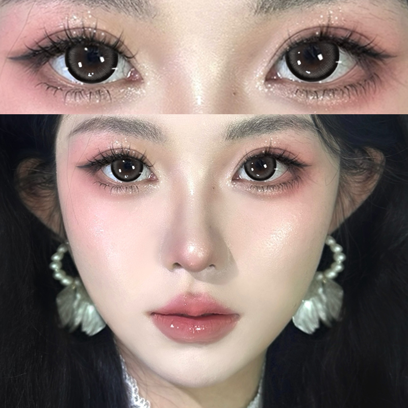 卡拉小狗半年抛美瞳大直径混血灰色显色扩瞳HC隐形眼镜官网正品TN