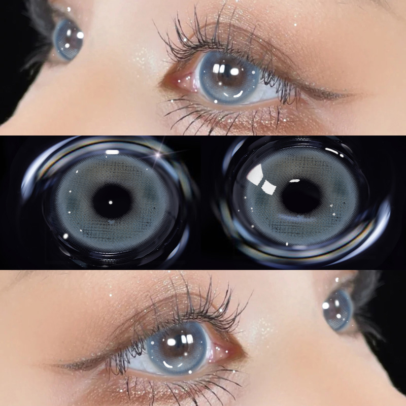 心动人鱼蓝色美瞳日抛30片混血大小直径一次性抛HC彩色隐形眼镜TN