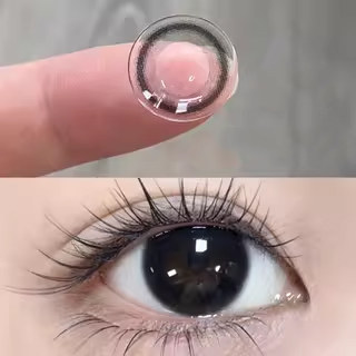 美瞳男2026新款年抛小直径自然黑色带度数近视隐形眼镜透明片ME