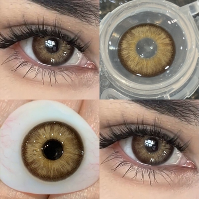 混血琥珀色美瞳半年抛大直径泰式混血虹膜隐形眼镜一年抛cc正品TN