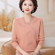 针织上衣中年女秋装 新款 毛衣中老年秋冬时尚 洋气妈妈新中式 打底衫