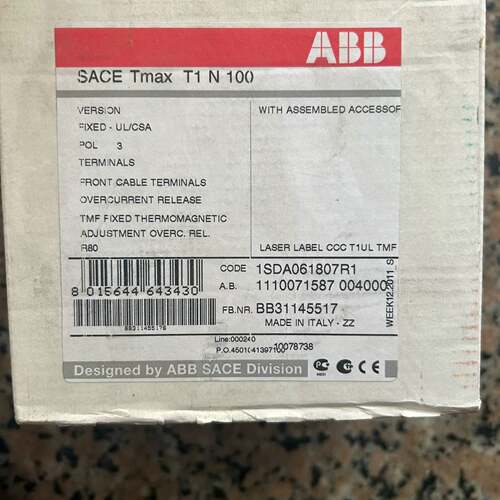 可维修断路器SACE-Tmax T1N100-80A