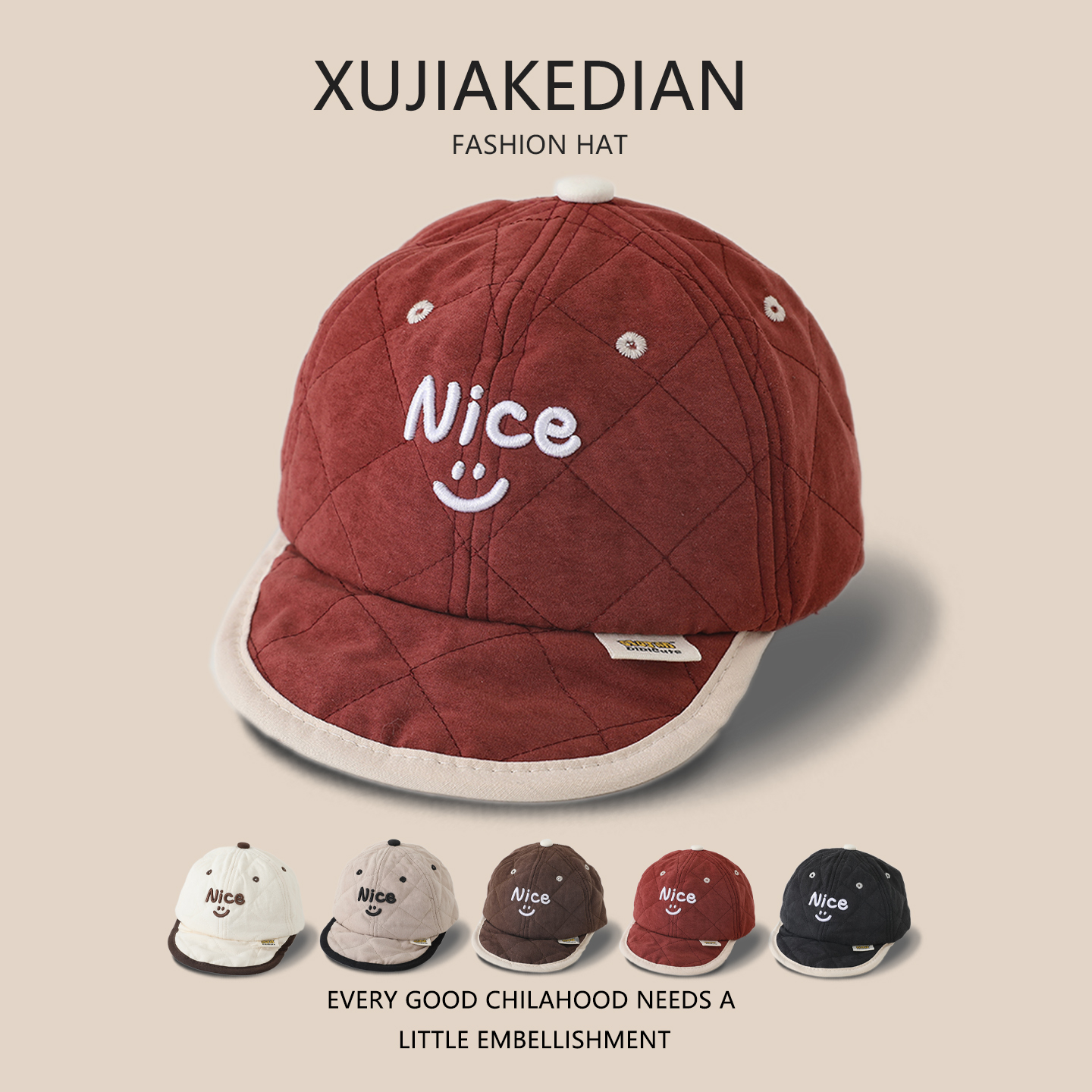 宝宝帽子秋冬韩版字母保暖鸭舌帽婴儿冬季户外防风软檐棒球帽冬潮