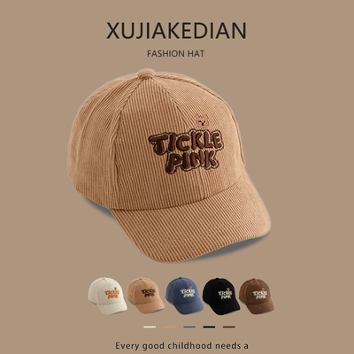 宝宝帽子秋新款灯芯绒鸭舌帽潮