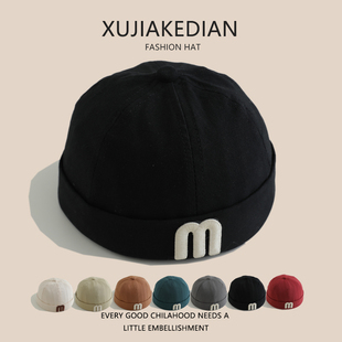 韩系潮流字母婴儿帽子春秋薄款地主帽男女宝宝遮阳瓜皮雅痞帽夏天