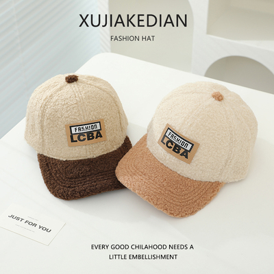 宝宝羊羔绒棒球帽子秋冬新款韩系