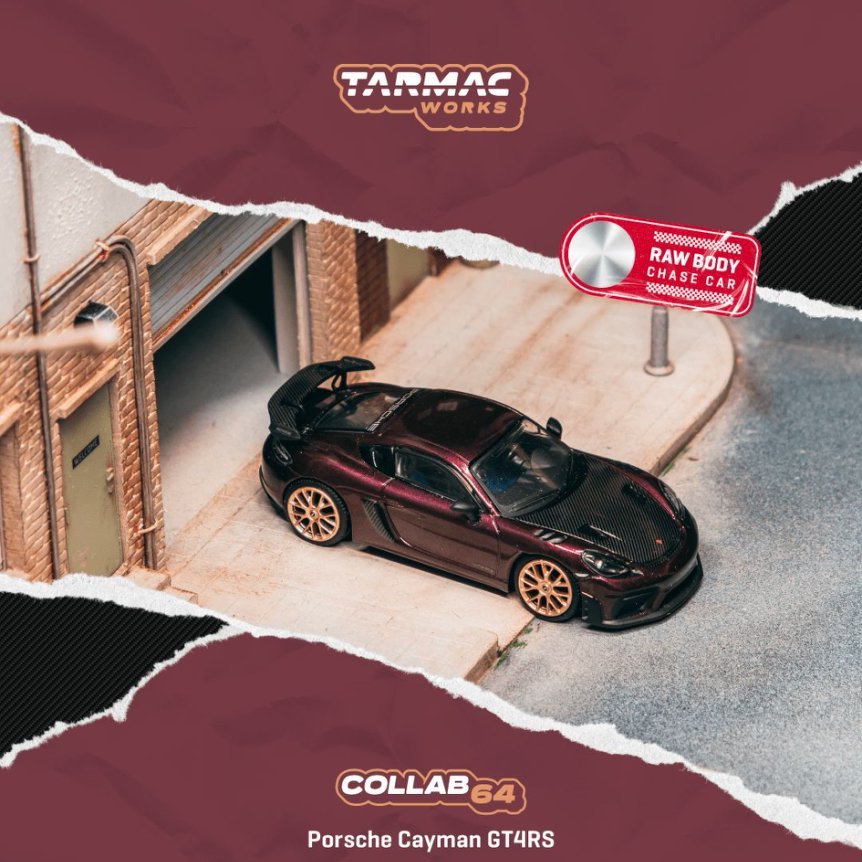 TW 1:64  保时捷Porsche Cayman GT4 RS Amethyst  合金汽车模型