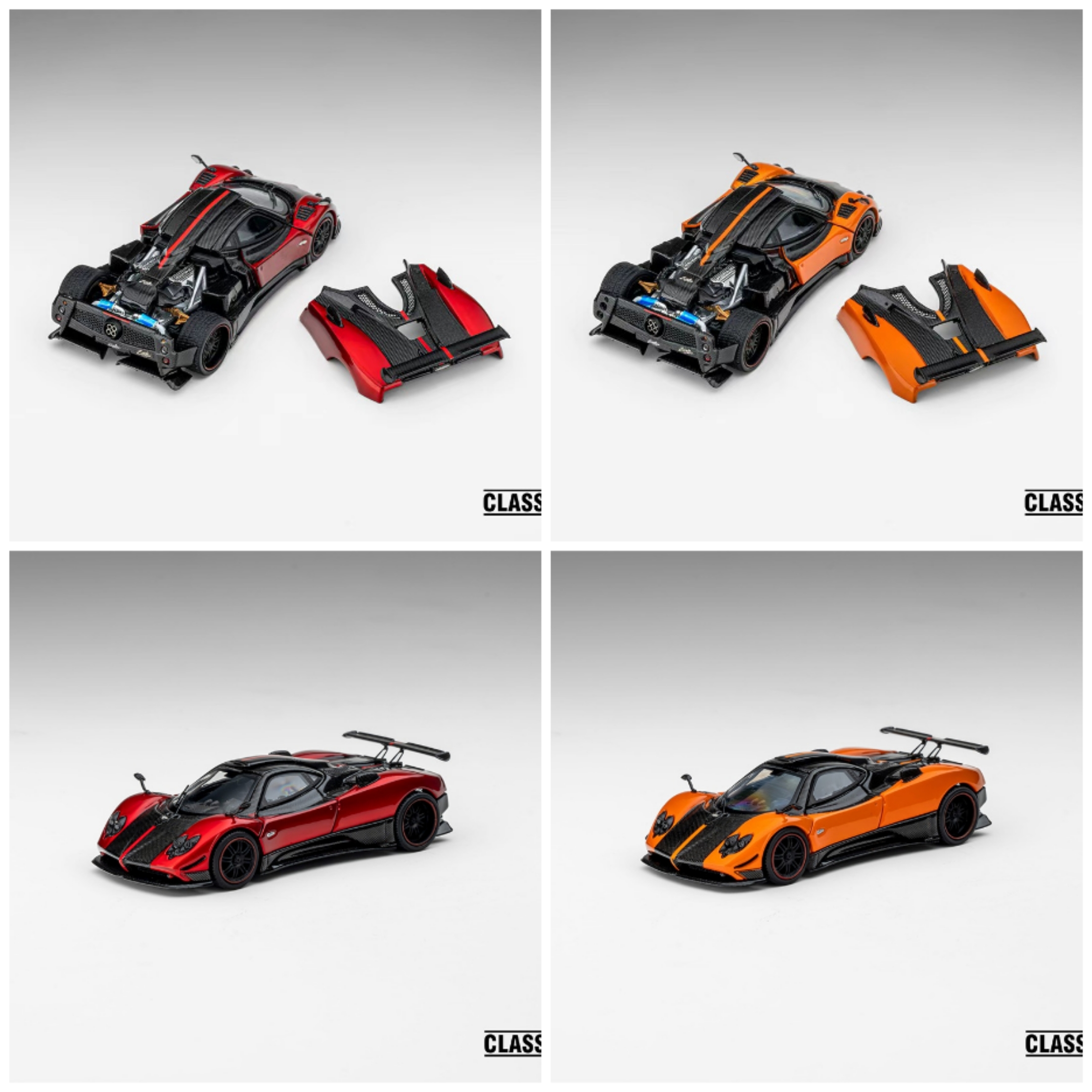 Classic Garage 1:64 帕加尼zonda Cinque 金属红 橙色 合金车模