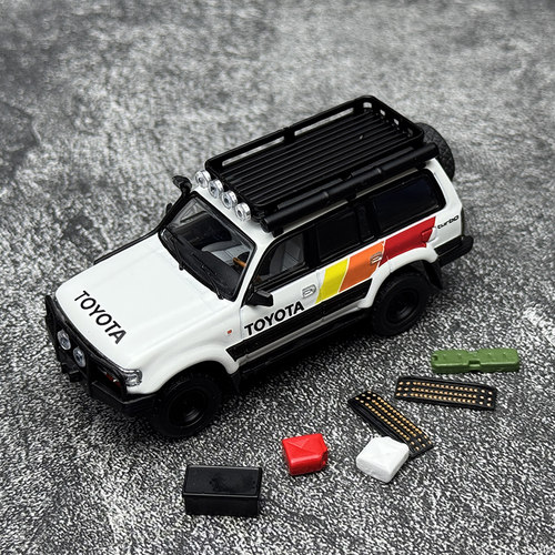 GCD 1:64 丰田 陆地巡洋舰 LC80 改装版 TRD涂装 合金汽车模型