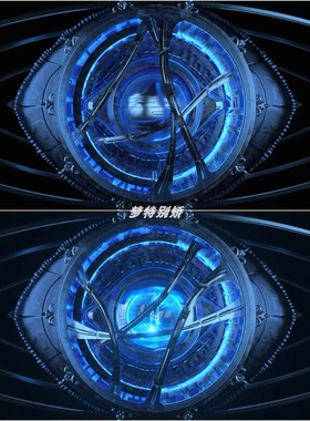 4K高清机械科技蓝色眼睛LED大屏幕酒吧舞台背景VJ视频素材