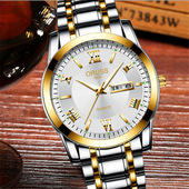 新款 日历手表全自动机械表潮流名牌精钢带男表 瑞士夜光防水男士