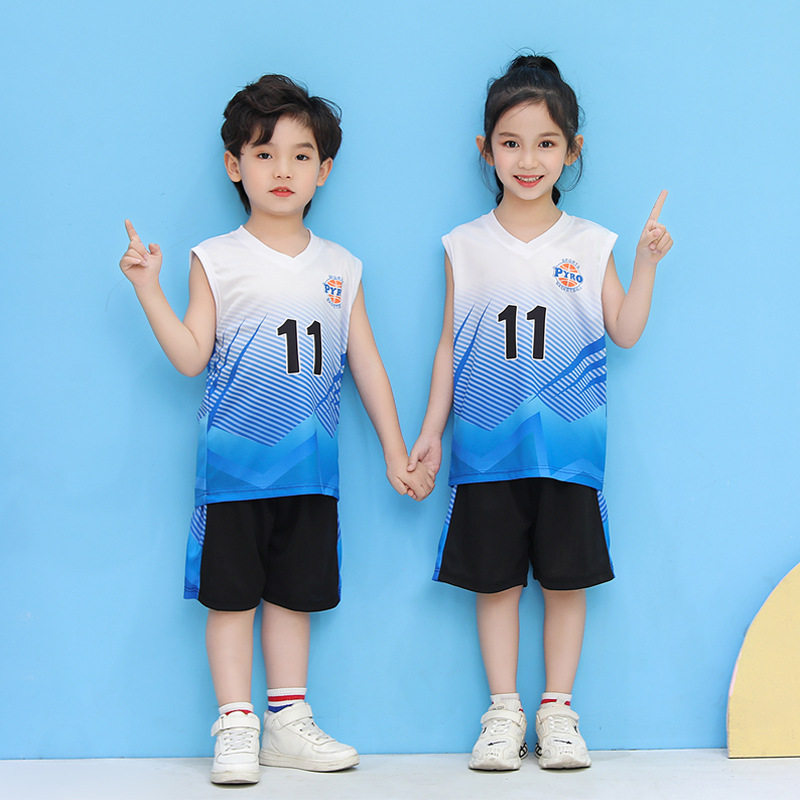 儿童篮球服套装男童2025夏季新款中大童装速干运动背心女童训练衣