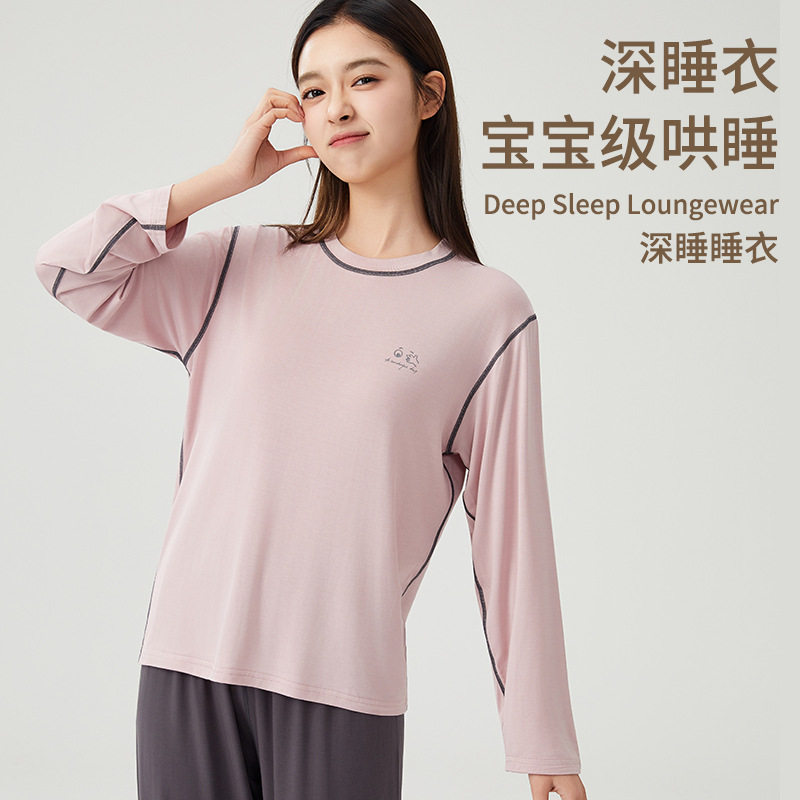 女童睡衣女士纯棉春夏季薄款长袖长裤青少年女家居服套装儿童夏装