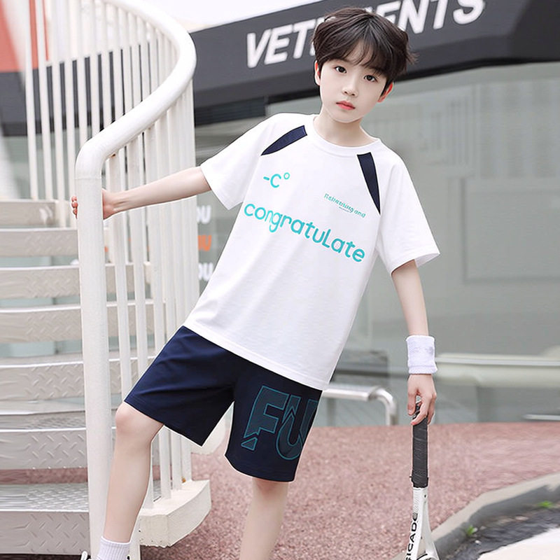 男童运动套装夏季速干短袖短裤时尚透气儿童篮球服两件套童装批发