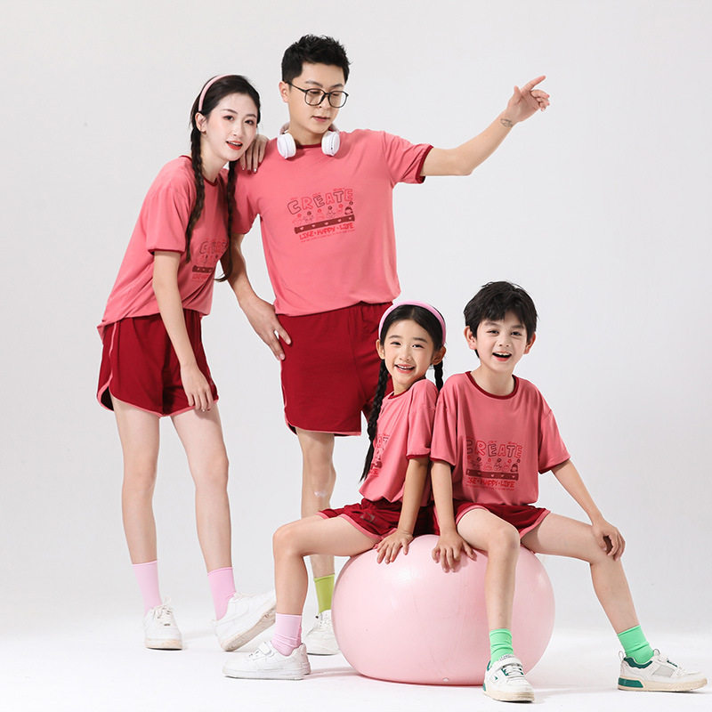 男童夏装套装2026新款儿童休闲夏季短袖女童运动T恤亲子款潮童装