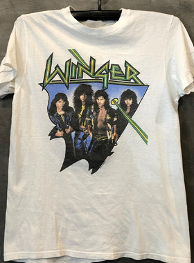 Winger欧美摇滚金属乐队短袖美式复古vintage高街vibe男女潮流T恤