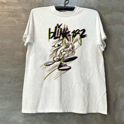 眨眼182乐队美式质感小领口体恤