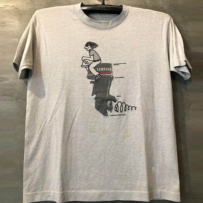 摩托机车简约复古vintage美潮高级感短袖男女小领口设计感重磅T恤