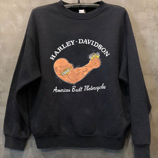 重机车风oldschool潮流复古卫衣美式街头vintage男女连帽长袖外套