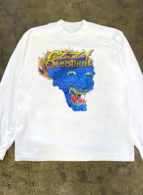 Ozzy Osbourne奥兹硬摇滚金属之父龙头痞帅chic嘻哈长袖男女T恤潮