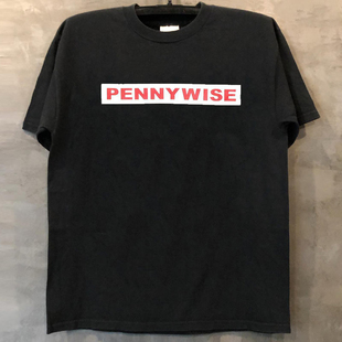 Pennywise乐队摇滚Y2K高街复古vintage纯棉重磅短袖男女简约风T恤