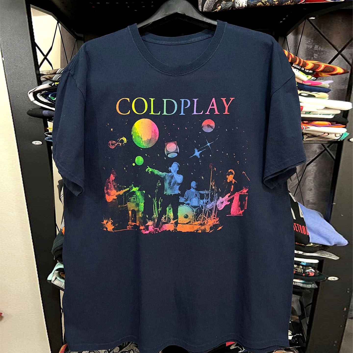 Coldplay酷玩乐队水彩梦幻风短袖图片