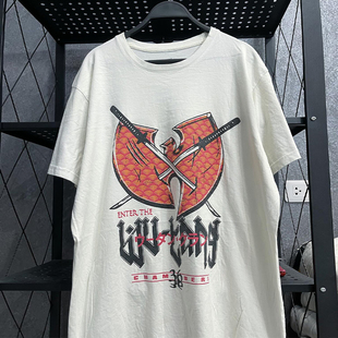 Wu-Tang clan武当派乐队高街摇滚西海岸风hiphop短袖男女纯棉T恤