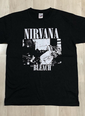 Nirvana Bleach涅槃乐队短袖T恤男女美式复古vintage古着情侣tee