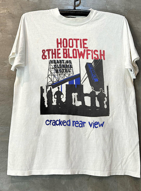 Hootie and the Blowfish猫头鹰与河豚摇滚乐队美式复古短袖T恤潮
