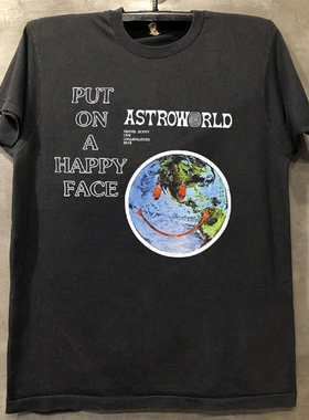 Astroworld特拉维斯·斯科特音乐专辑短袖T恤chic美式复古半袖潮