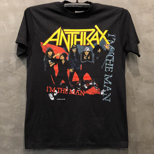 Anthrax炭疽乐队激流鞭挞金属摇滚Y2K高街男女短袖近端复古T恤潮