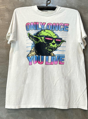 Master Yoda尤达大师美式酷炫潮牌短袖T恤Cityboy复古小领口半袖