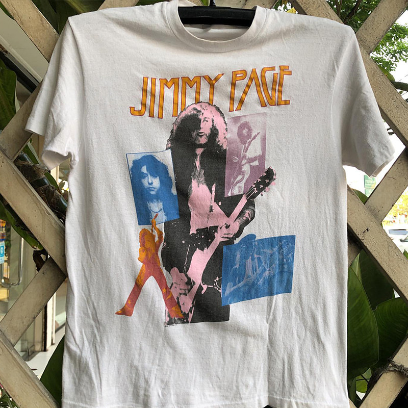 Jimmy Page吉米·佩奇经典摇滚吉他手oldschool高街嘻哈短袖T恤男