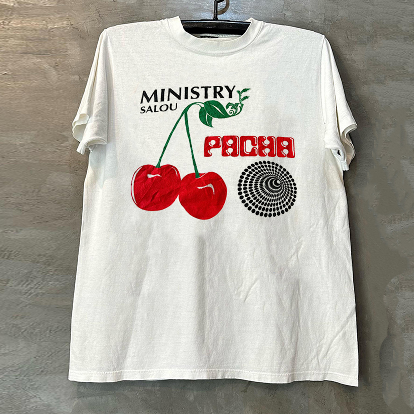 美式设计感樱桃小领口短袖T恤潮