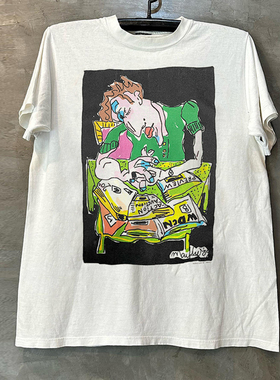 Action Auction潮牌重磅棉短袖T恤ulzzang美式设计感五分袖ins潮