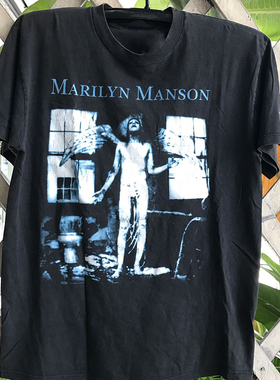 Marilyn Manson玛丽莲曼森美潮炸街chic摇滚短袖男女宽松百搭T恤