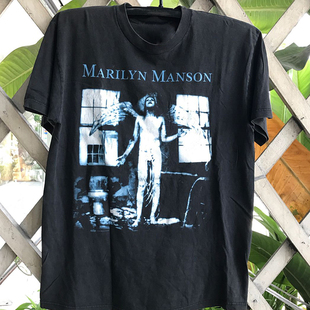 Marilyn Manson玛丽莲曼森美潮炸街chic摇滚短袖男女宽松百搭T恤