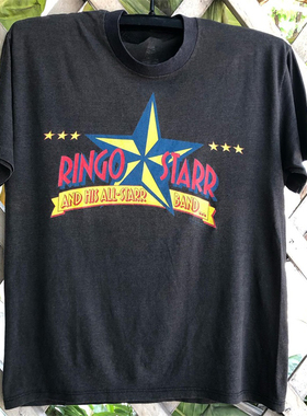 The Beatles 披头士RINGO STARR林戈白色乐队美式街头摇滚短袖T恤