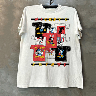 Mickey Mouse米奇经典动画潮牌短袖T恤ulzzang美式设计感纯棉半袖