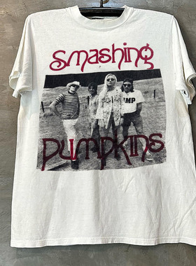 The Smashing Pumpkins碎南瓜乐队高街复古风哥特重磅棉短袖T恤潮