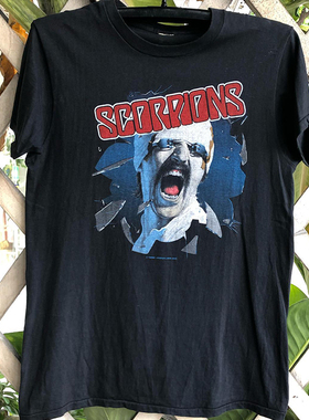 Scorpions蝎子乐队复古重磅cityboy美式高街FOG潮牌短袖男女T恤棉