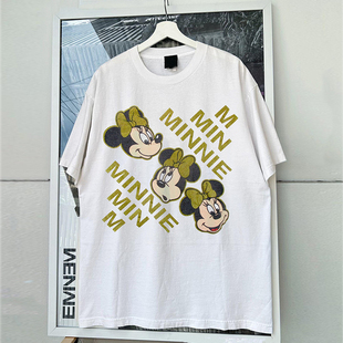 Mickey Mouse经典米老鼠重磅短袖T恤vintage美式复古宽松五分袖潮
