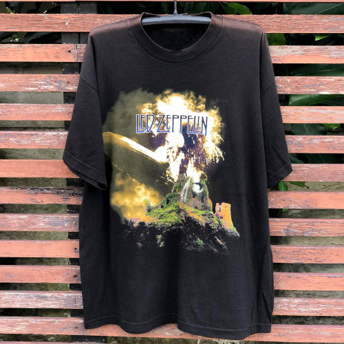 LedZeppelin乐队迷幻哥特风短袖