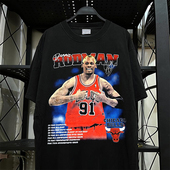 短袖 Dennis Rodman大虫丹尼斯·罗德曼hiphop篮球运动风美式 T恤男