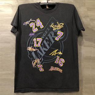 复古圆领半袖 重磅棉美式 男 T恤Cityboy夏季 Lakers篮球运动潮牌短袖