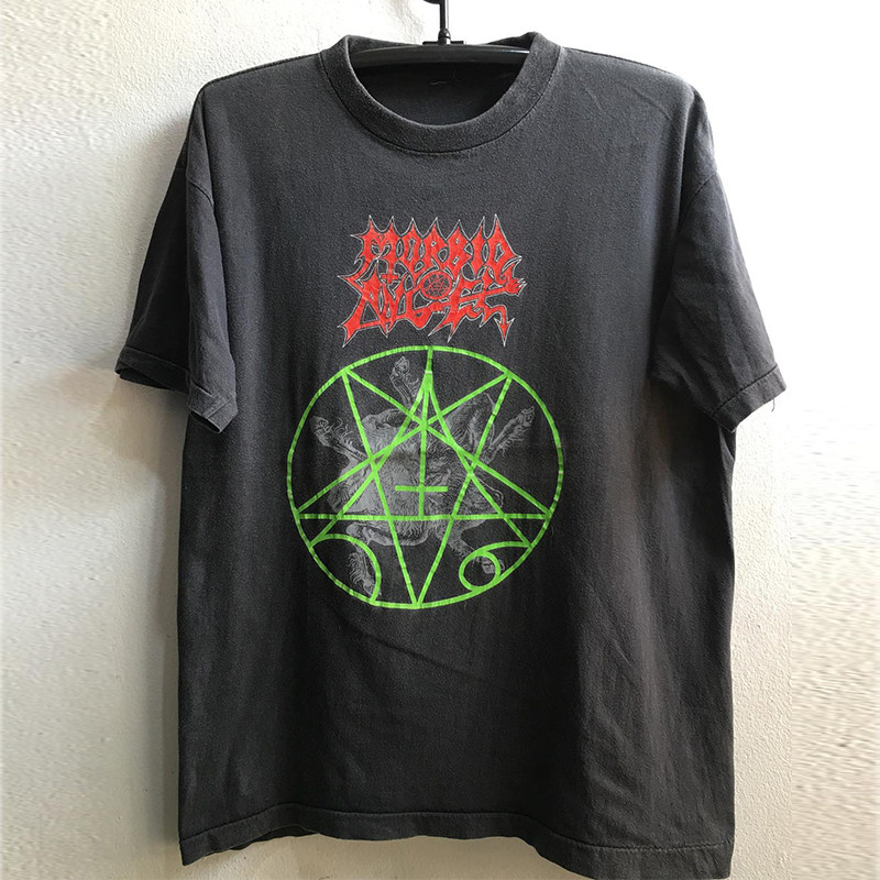 病态天使乐队蔑视重磅棉短袖T恤