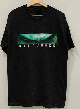 Disturbed骚动乐队vintage高街摇滚风美潮炸街短袖男女重磅棉T恤