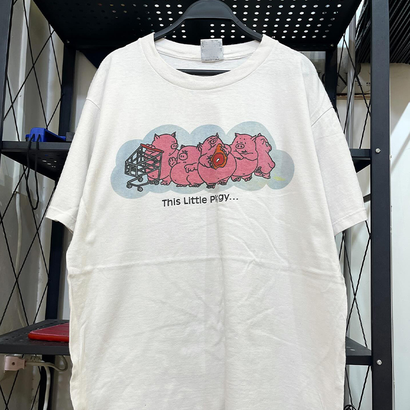 五只小猪卡通风oversize短袖